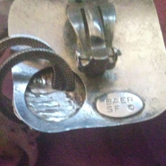 ❤️MARJORIE BAER SF SAN FRANCISCO Clip Square Double Hoop Hammered Earrings - Picture 5 of 5